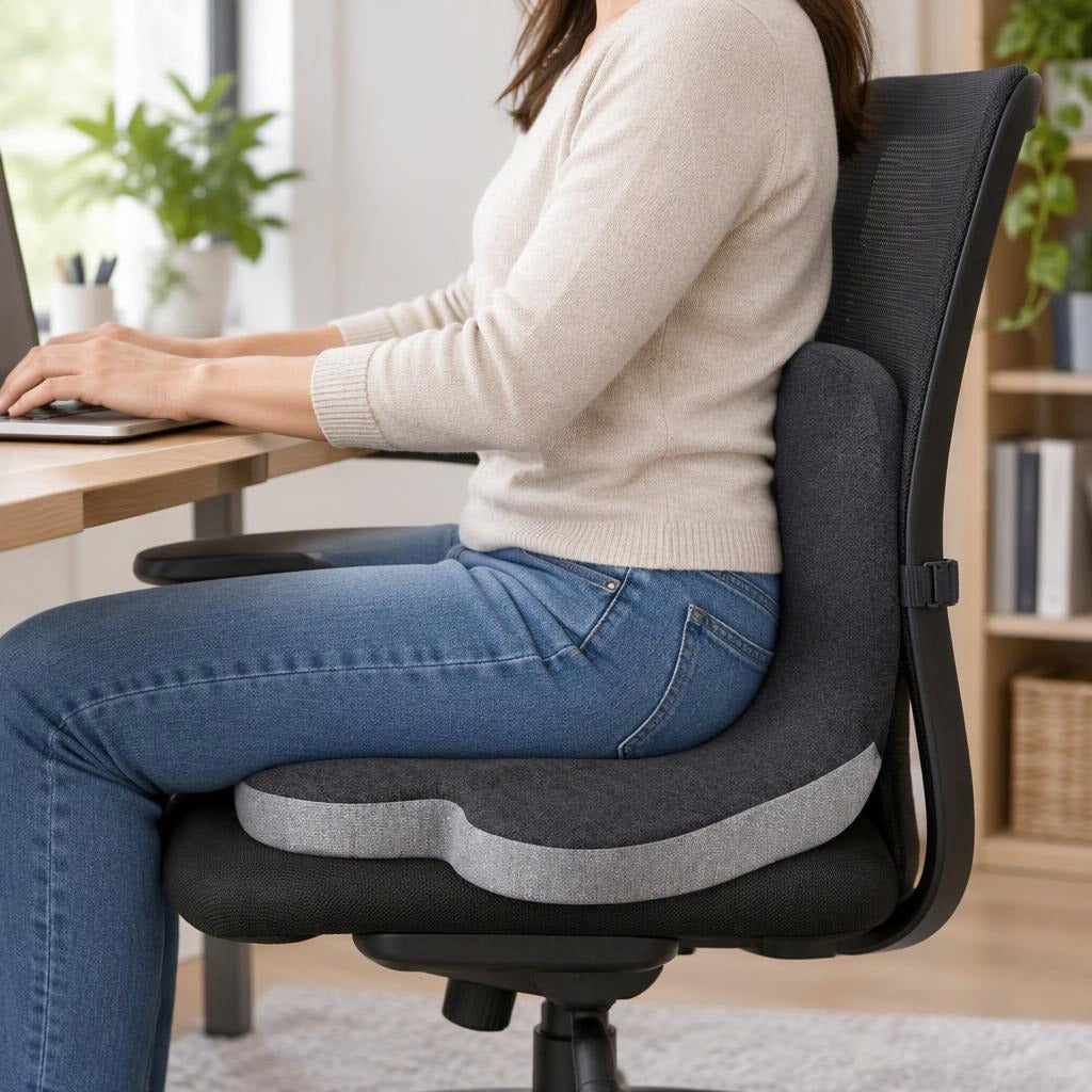 Contoured Lumbar Support Seat Cushion - in use