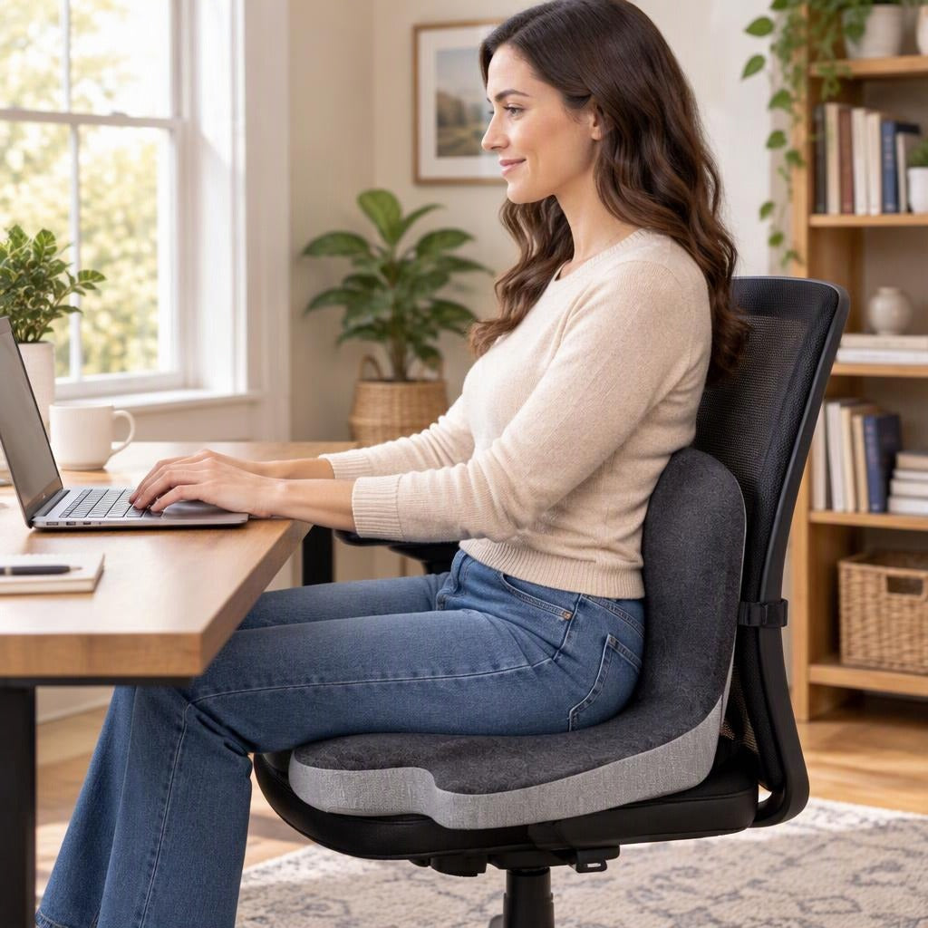 Contoured Lumbar Support Seat Cushion - at home