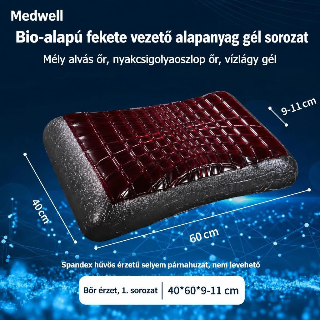 Medwell bio-alapú gél párna méretekkel és termékjellemzőkkel.