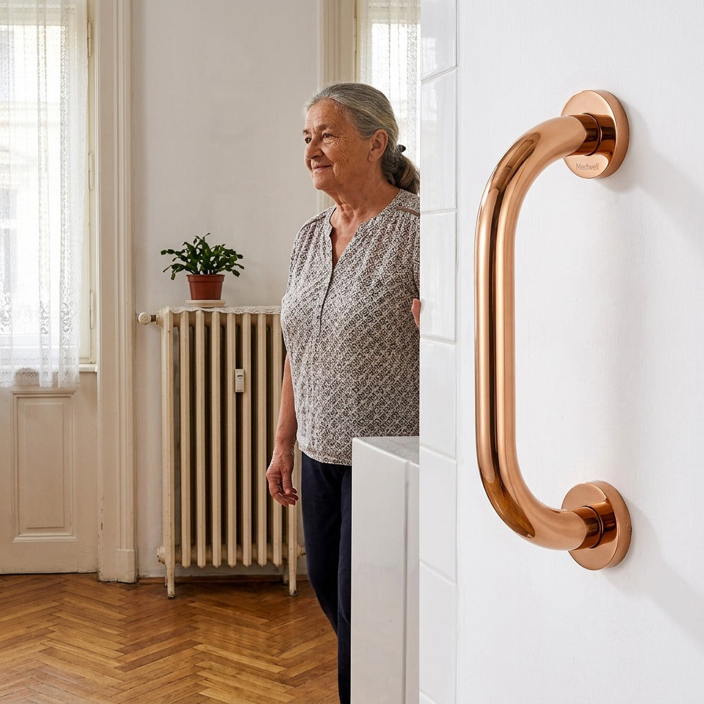 Réz fürdőszobai kapaszkodó, 30–50 cm - a mindennapokban