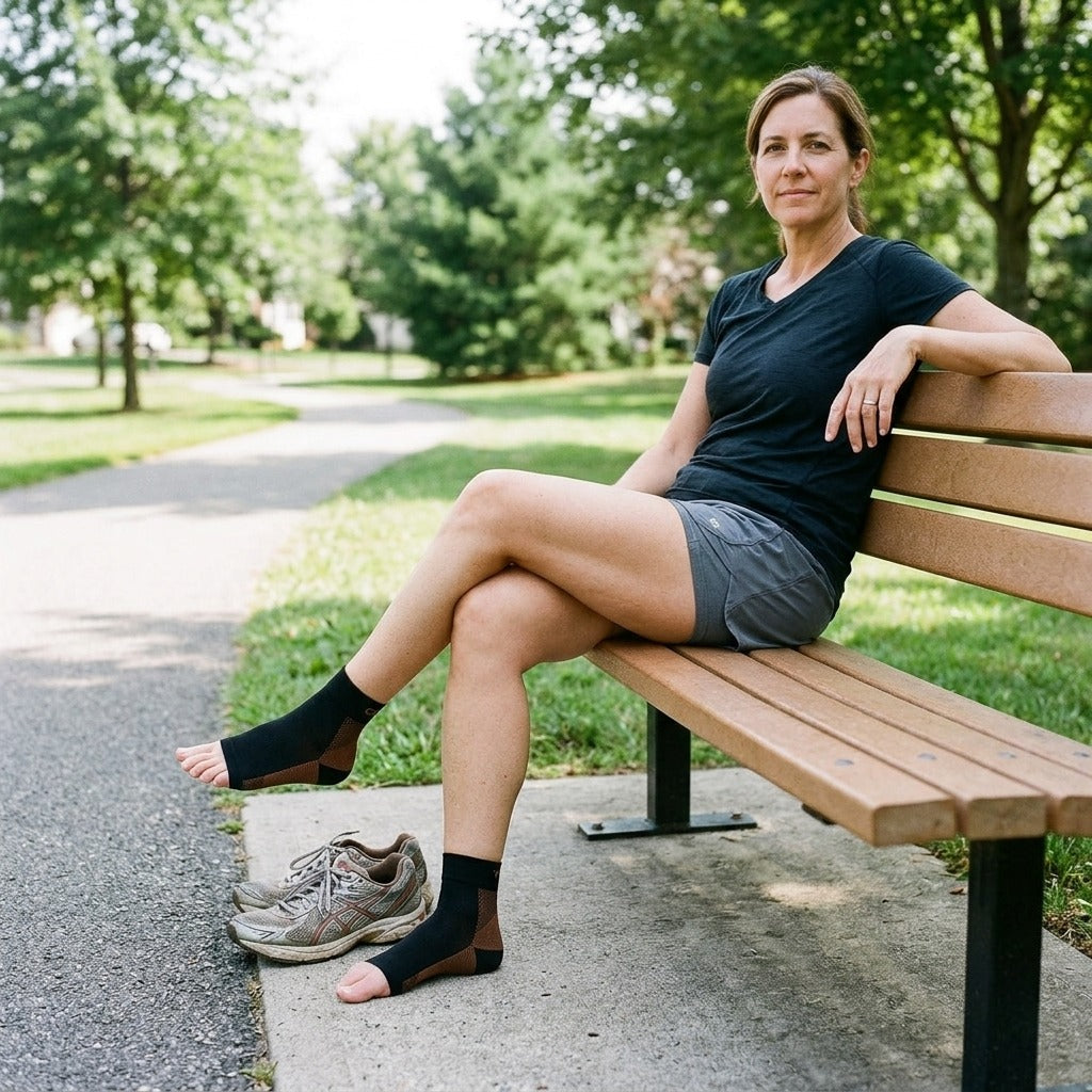 Copper Compression Ankle Support Sock, Unisex, 1 Pair - in everyday life