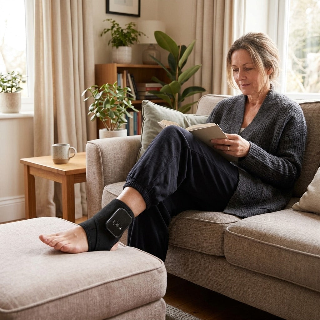 Cordless Heated Ankle Brace with 3 Heat Levels - at home