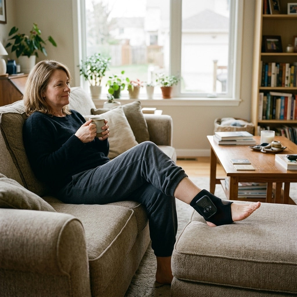 Cordless Heated Ankle Brace with 3 Heat Levels - in everyday life