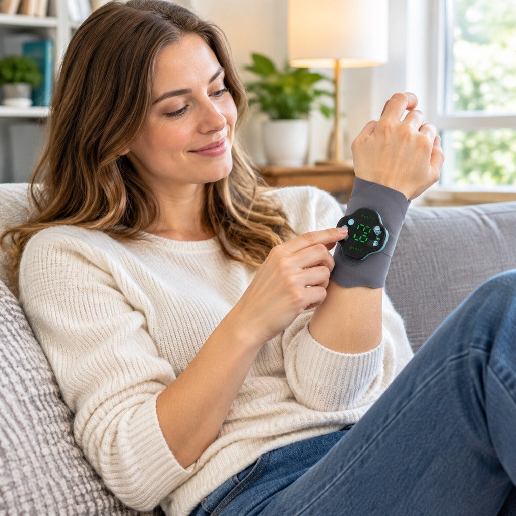 Cordless Wristband Massager with 10 Modes and 29 Levels - in everyday life