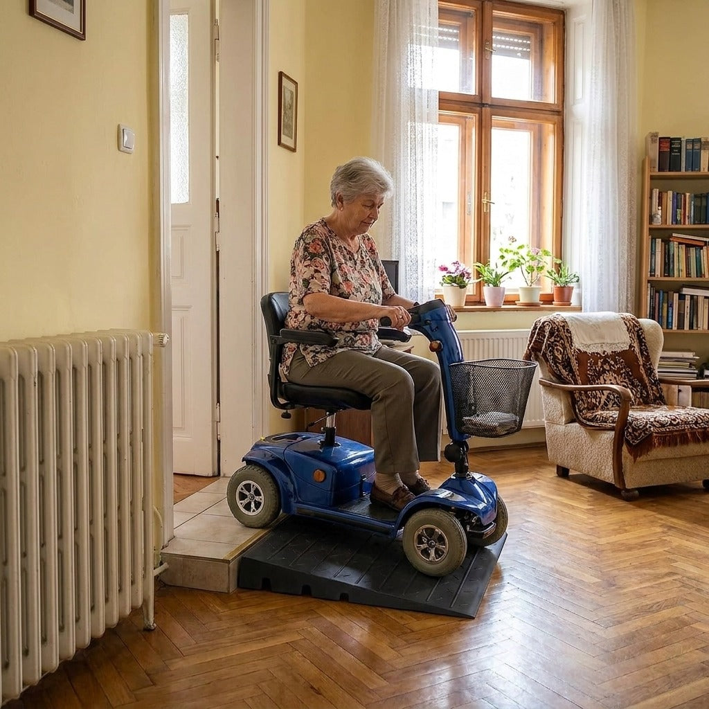 Szegélyrámpa kerekesszékhez és robogóhoz - otthon