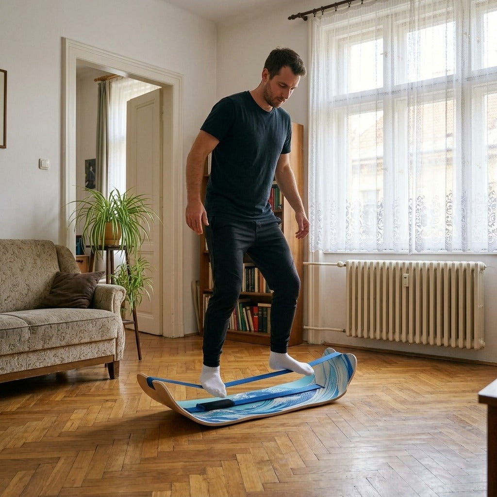 Ívelt fa egyensúlyozó deszka otthoni edzéshez - otthon