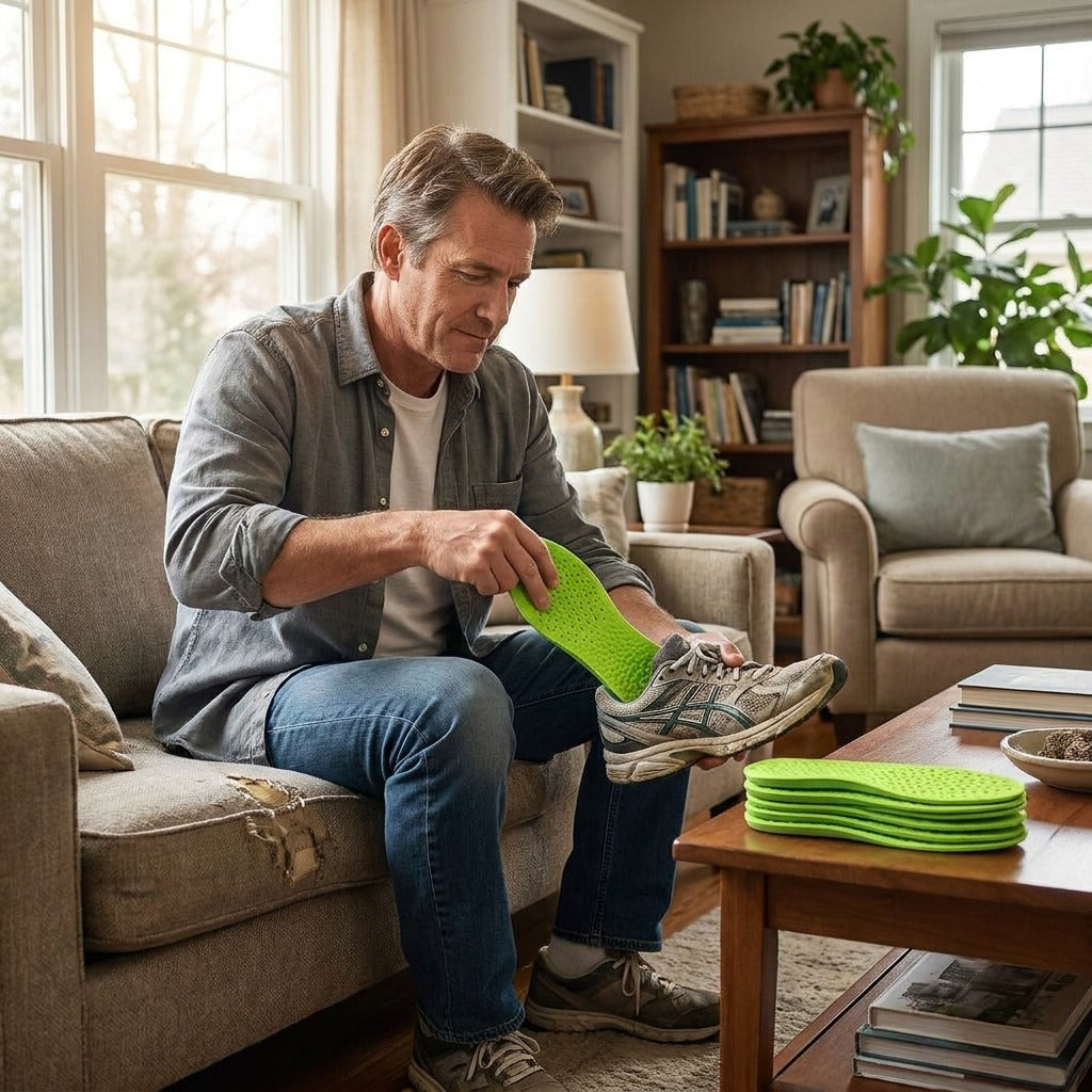 Cushioned Replacement Insoles with Arch Support - at home