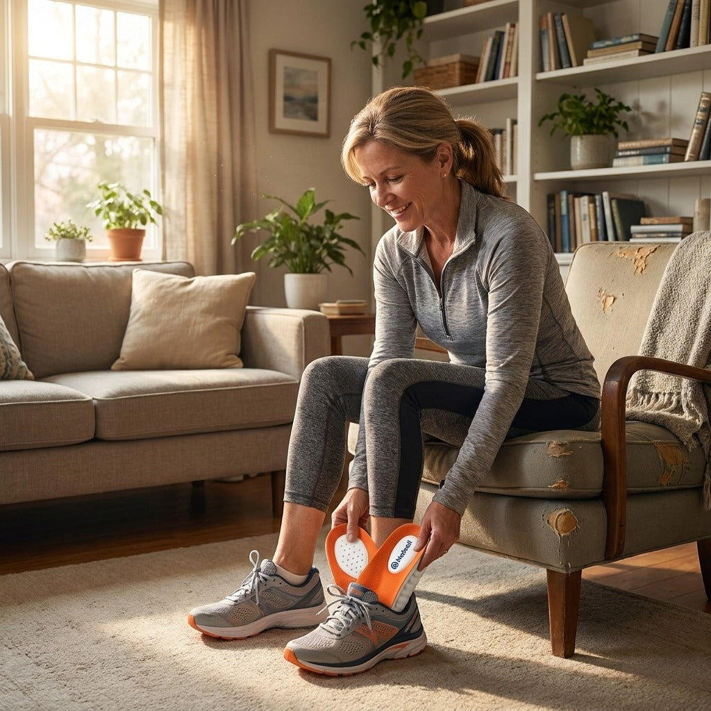 Cushioned Sports Insoles with Arch Support - at home