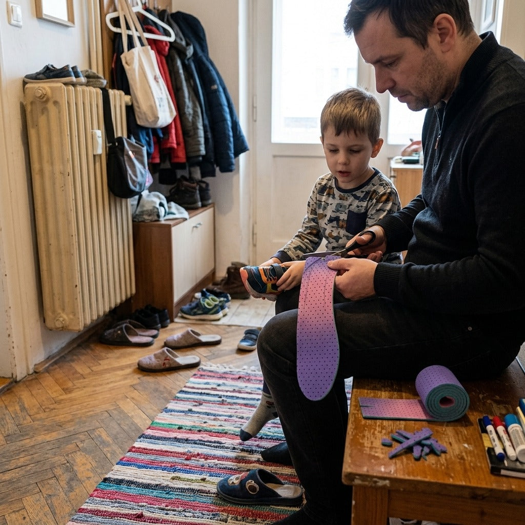 Méretezhető memóriahabos talpbetét felnőtteknek és gyerekeknek - használat közben
