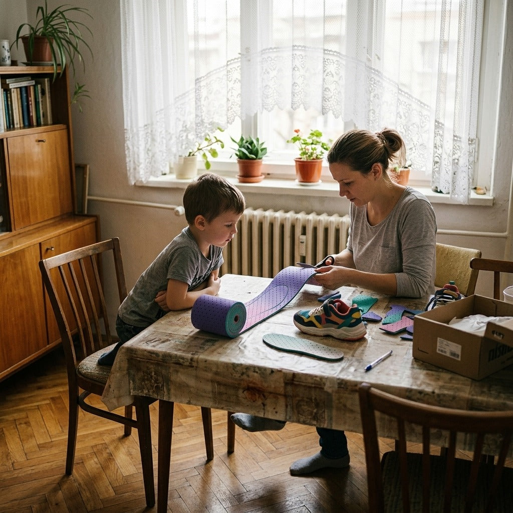 Méretezhető memóriahabos talpbetét felnőtteknek és gyerekeknek - otthon