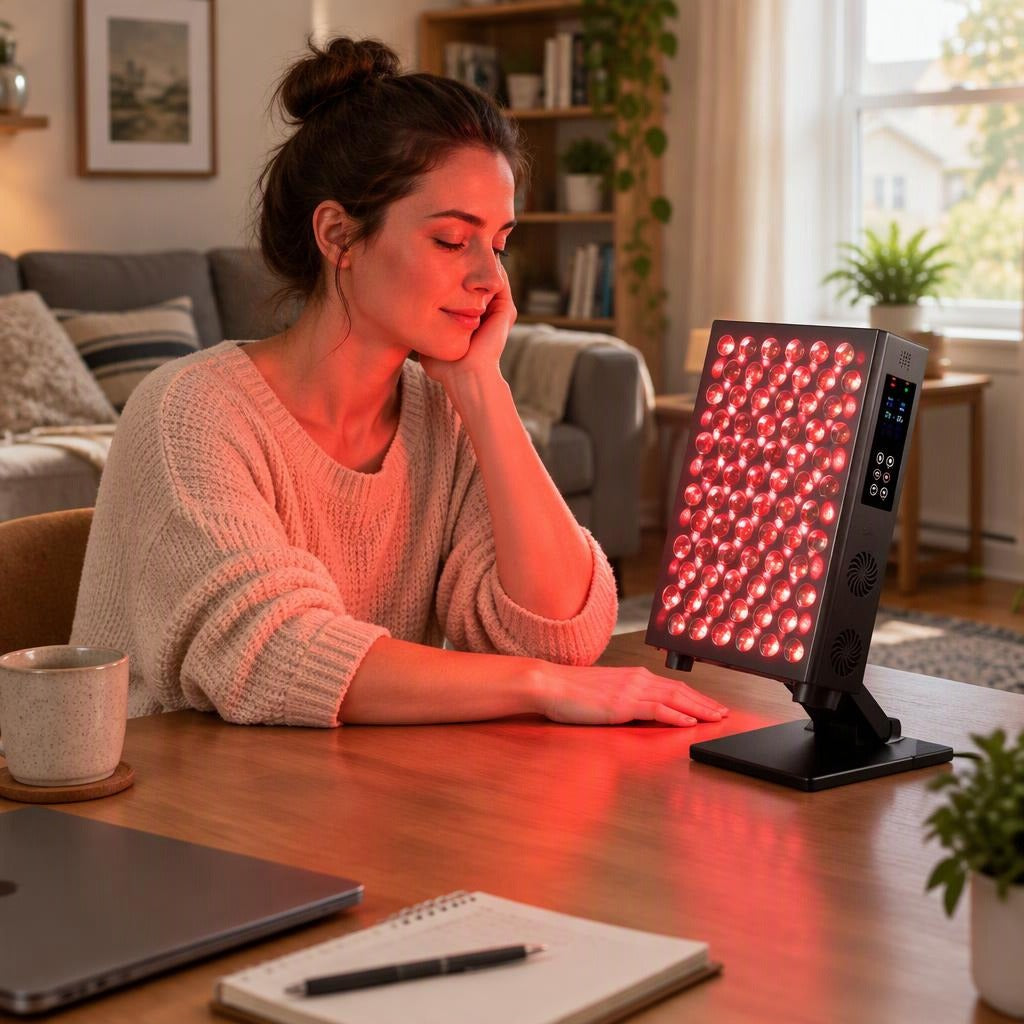 Desktop Red and Infrared LED Lamp - at home
