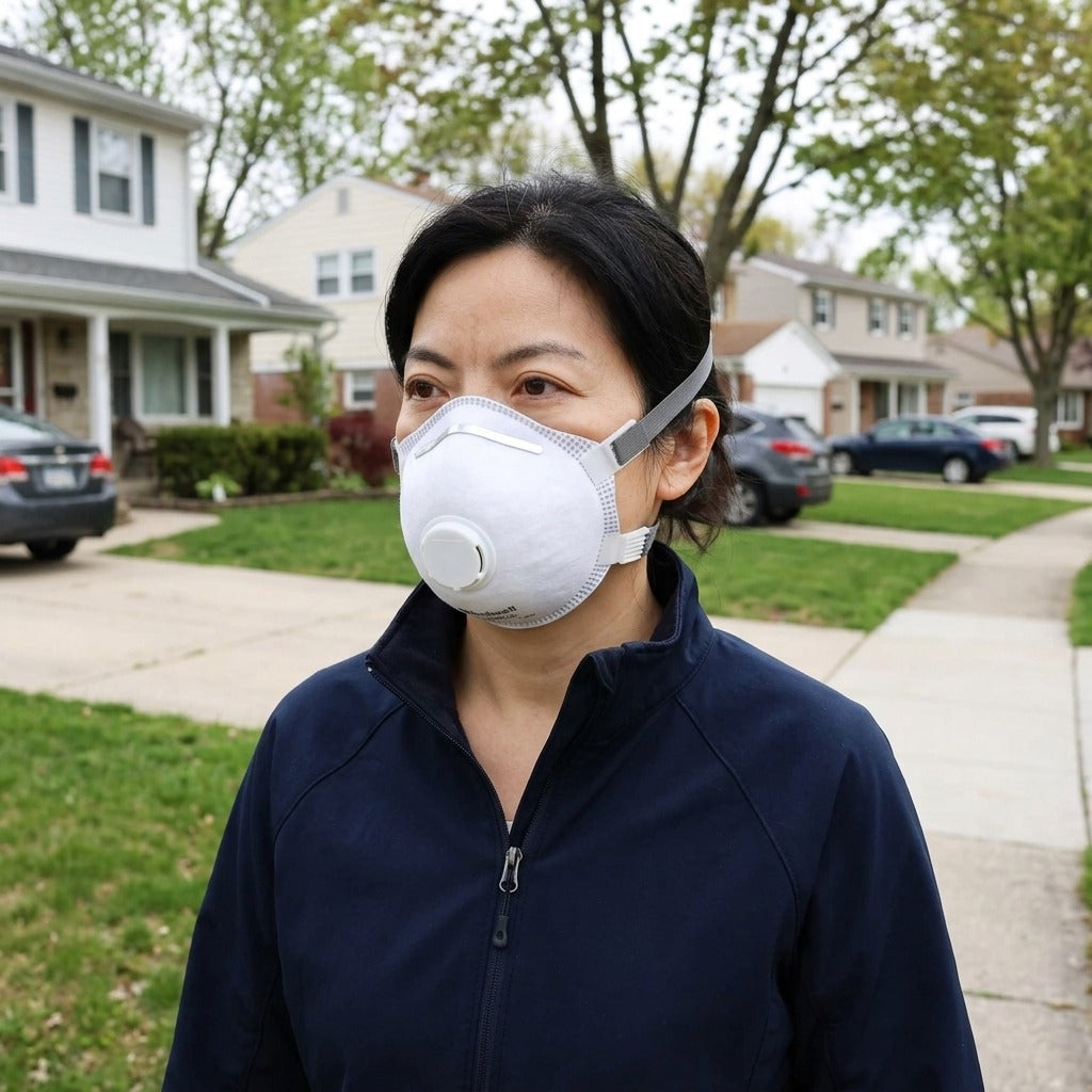 Disposable FFP3 Cup-Type Face Mask - in everyday life