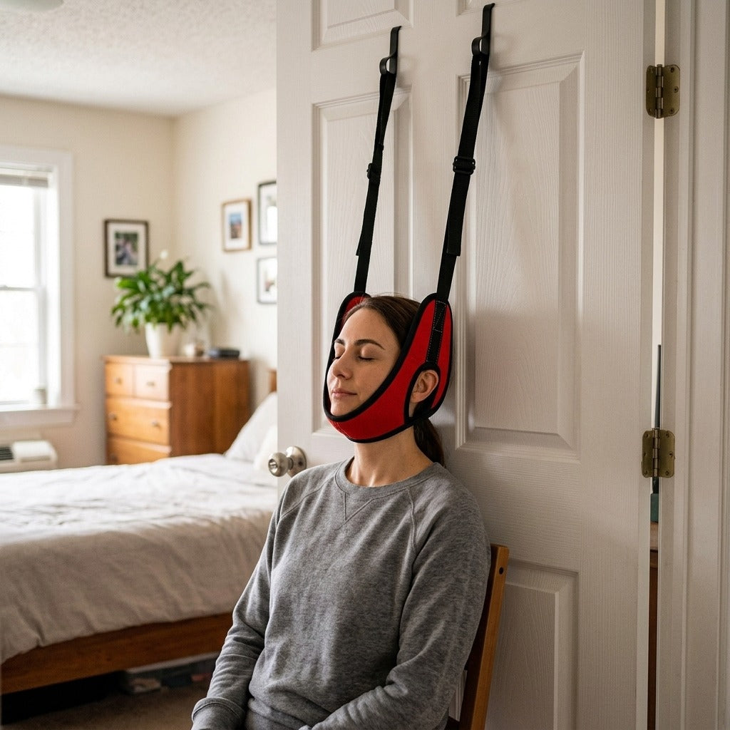Door-Hanging Cervical Neck Brace - at home
