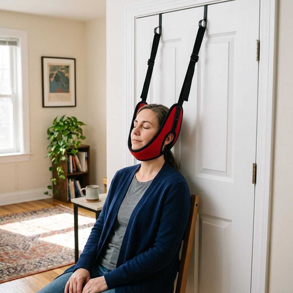 Door-Hanging Cervical Neck Brace - in everyday life
