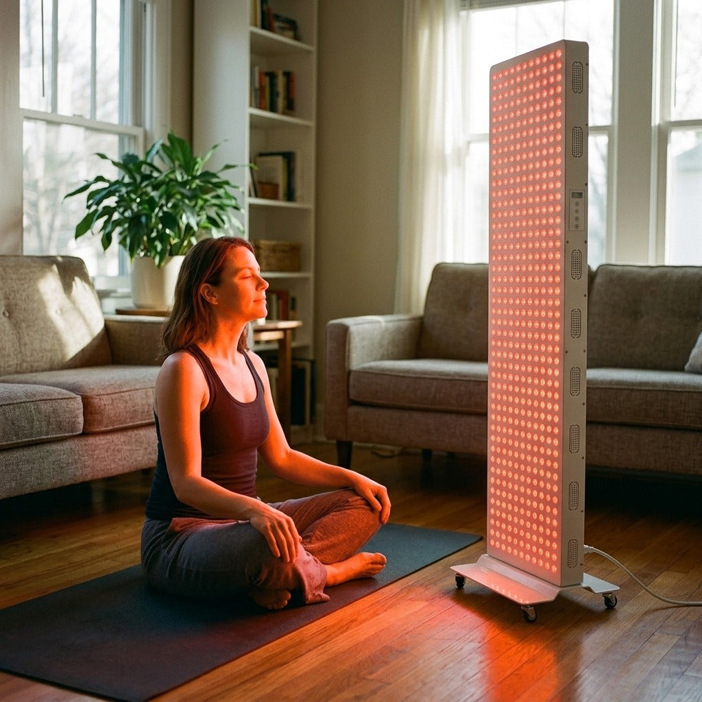 Dual-Chip Red Light Therapy Panel, 660nm & 850nm - at home