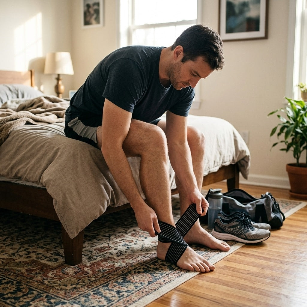 Elastic Ankle Support Wrap for Sports - at home
