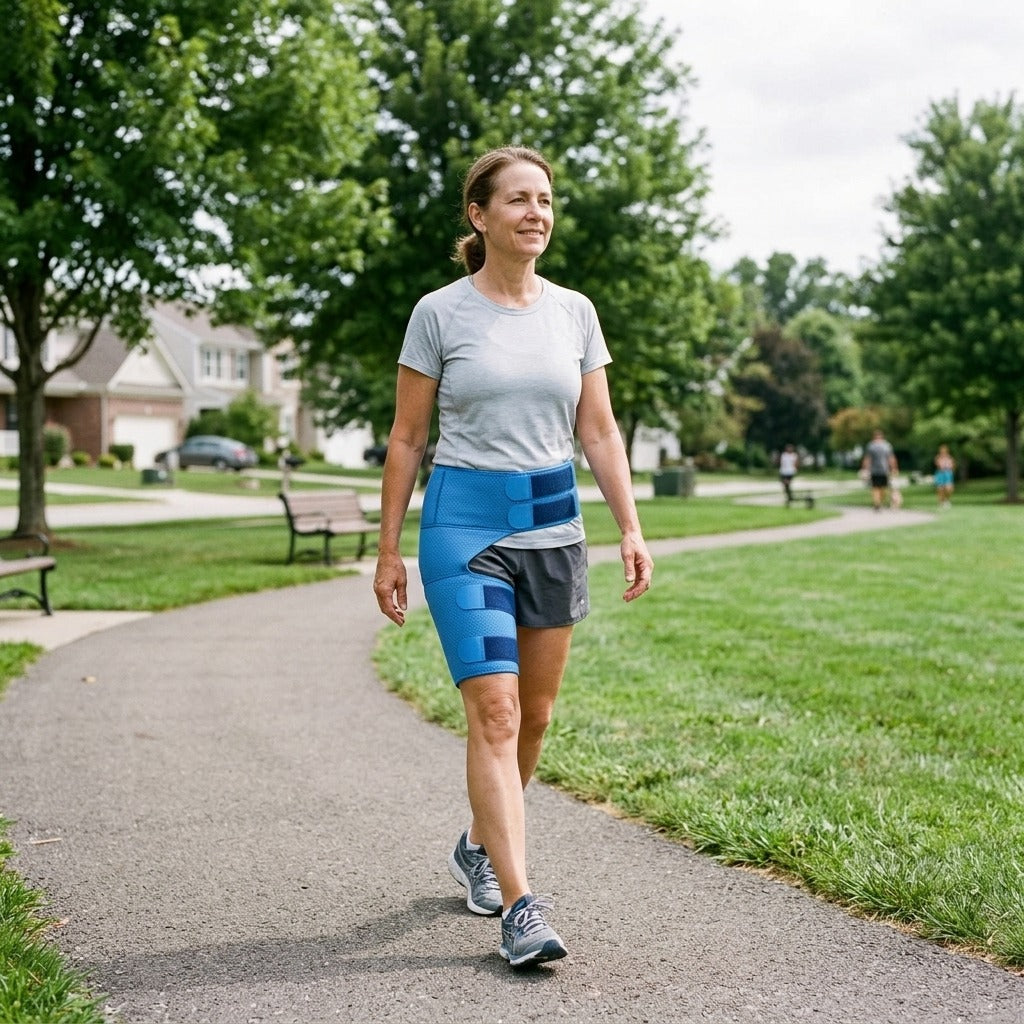 Elastic Hip and Thigh Support Brace - in everyday life