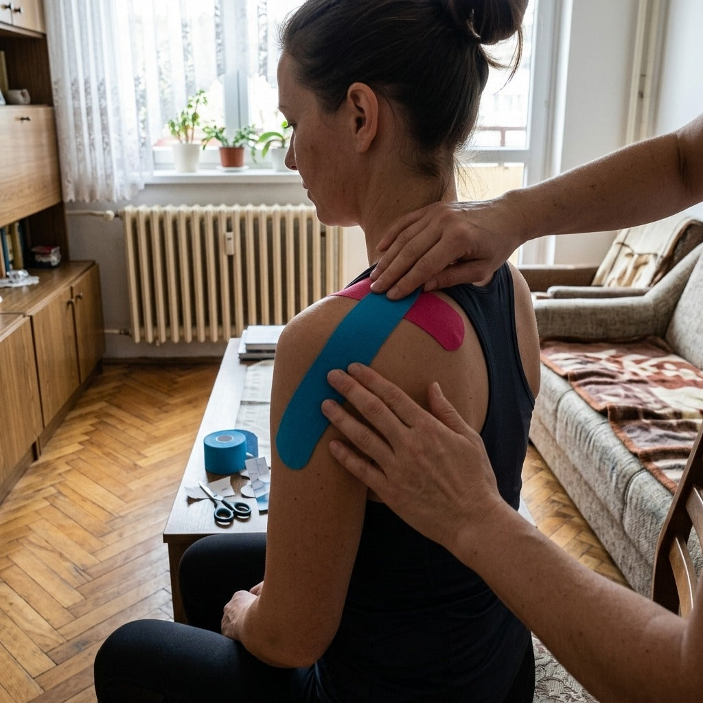 Rugalmas kineziológiai tapasz sportoláshoz - használat közben