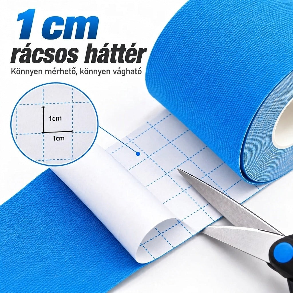1 cm rácsos háttér kinesio szalag mérhető és vágható formátumban