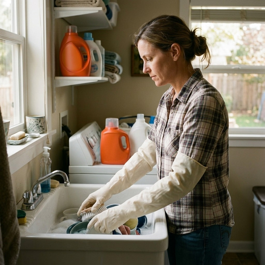 Elbow Extended Disposable Gloves - at home