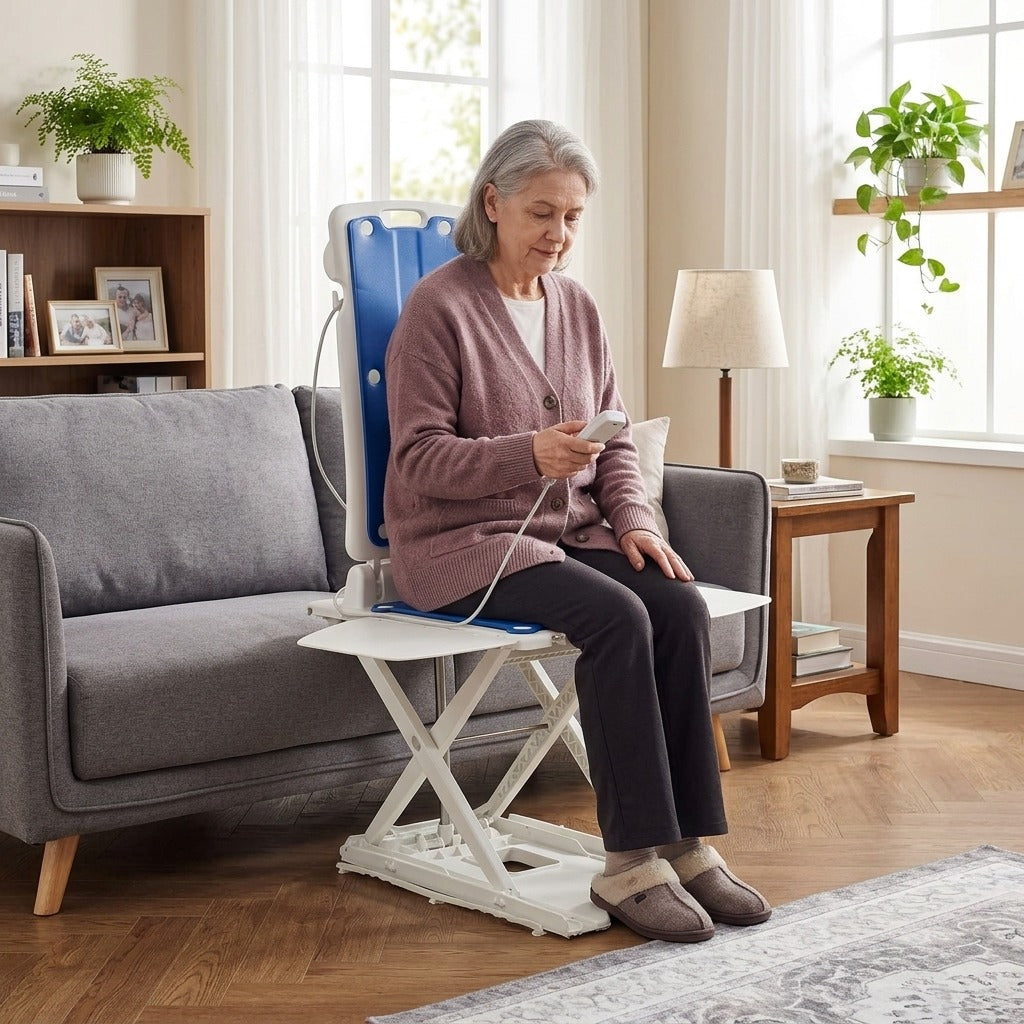 Electric Bath and Floor Lift with Remote - at home