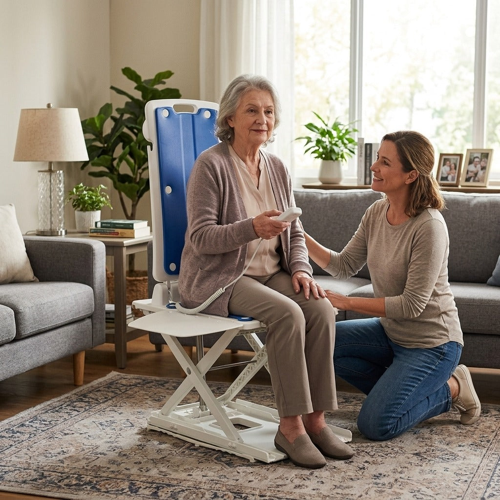 Electric Bath and Floor Lift with Remote - in everyday life