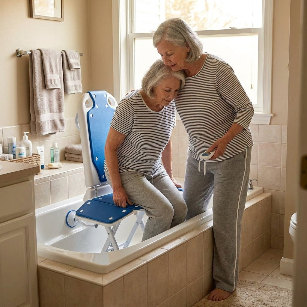 Electric Bath Lift with Suction Cup Options - at home