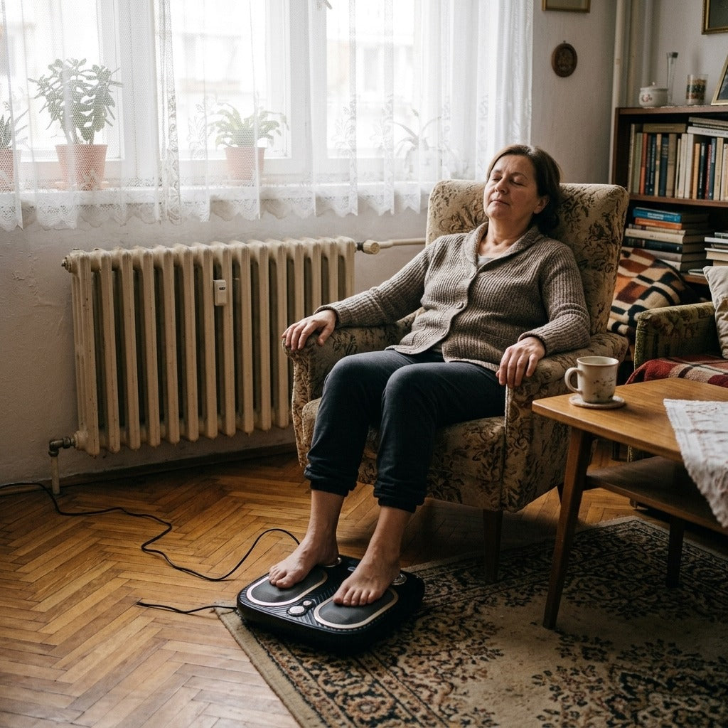 Elektromos talpmasszírozó enyhe melegítéssel és vibrációval - a mindennapokban