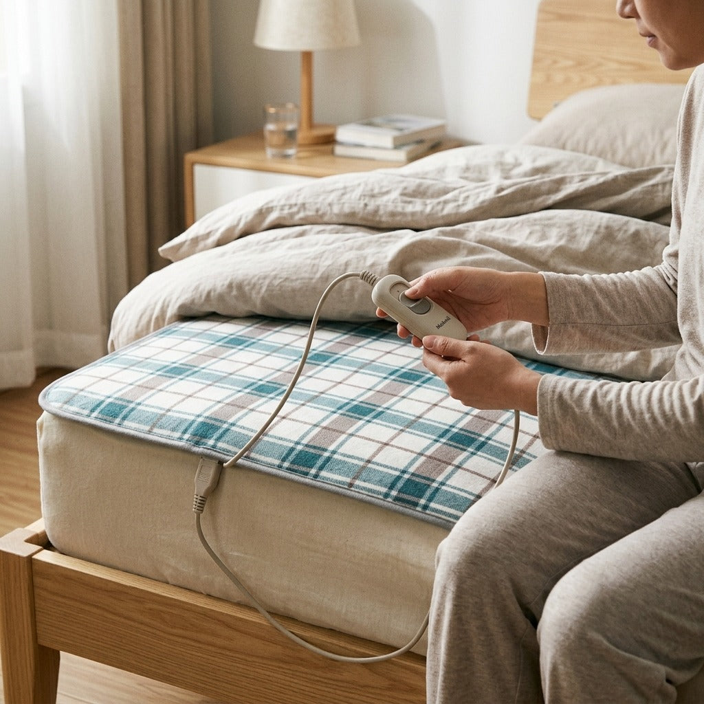 Electric Heated Blanket for Bed - in use