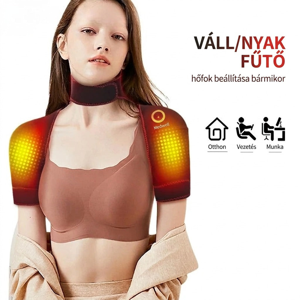 Váll/nyak fűtő hőfok beállítás otthon vezetés munka