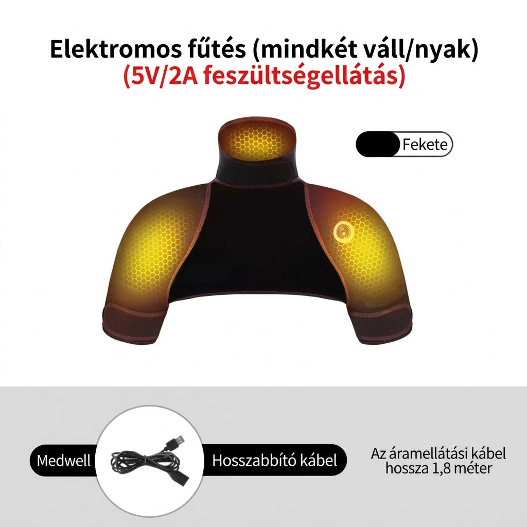 Elektromos fűtés mindkét váll/nyak 1,8 méter kábel