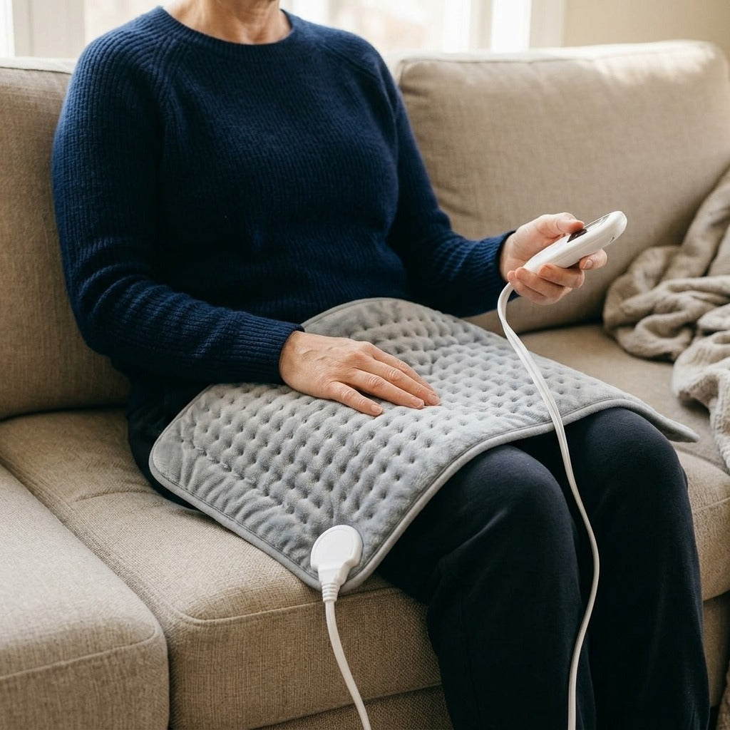 Electric Heating Mat with Timer and Auto Shutoff - in use