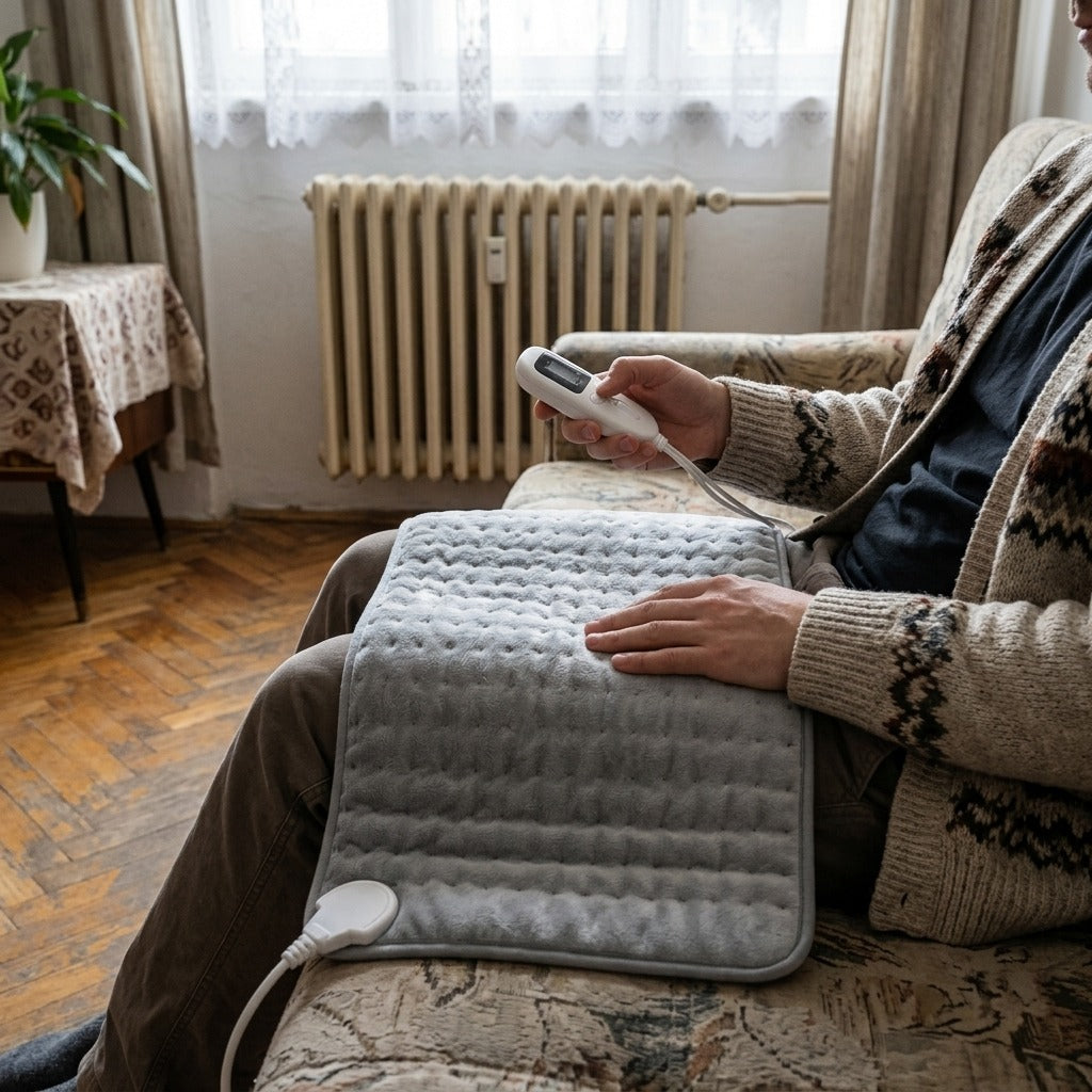 Elektromos melegítő alátét időzítővel és automatikus kikapcsolással - használat közben