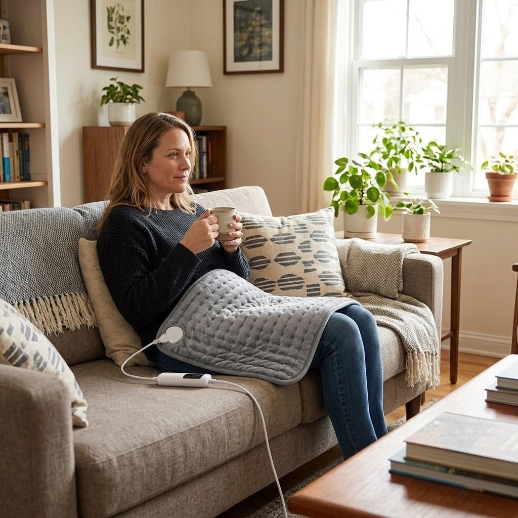 Electric Heating Pad with 9 Heat Levels - at home