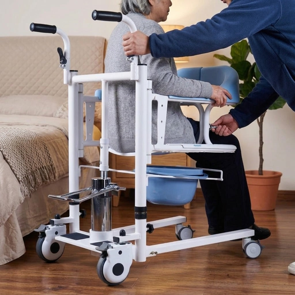 Electric Lift Toilet Chair for Home Bath Care - in use