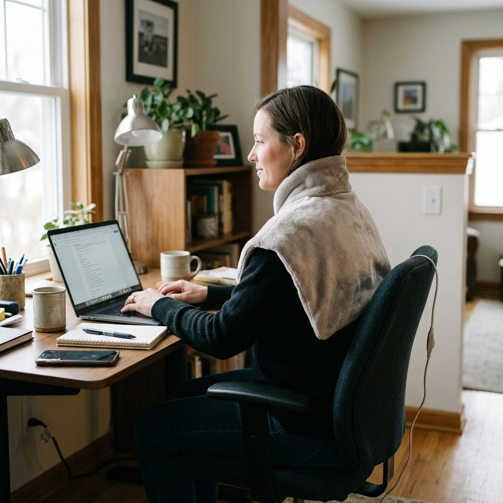 Electric Neck and Back Heating Pad Wrap - in everyday life