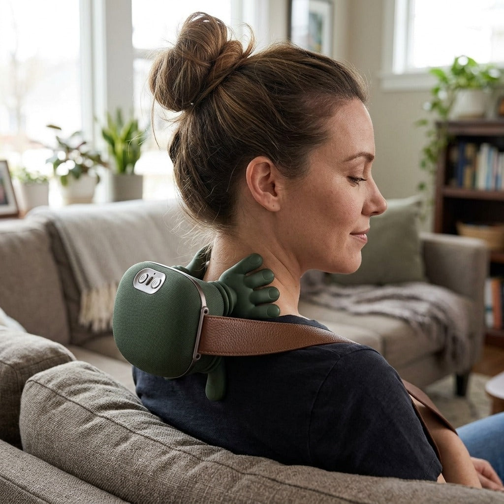 Electric Neck and Shoulder Massager - in use