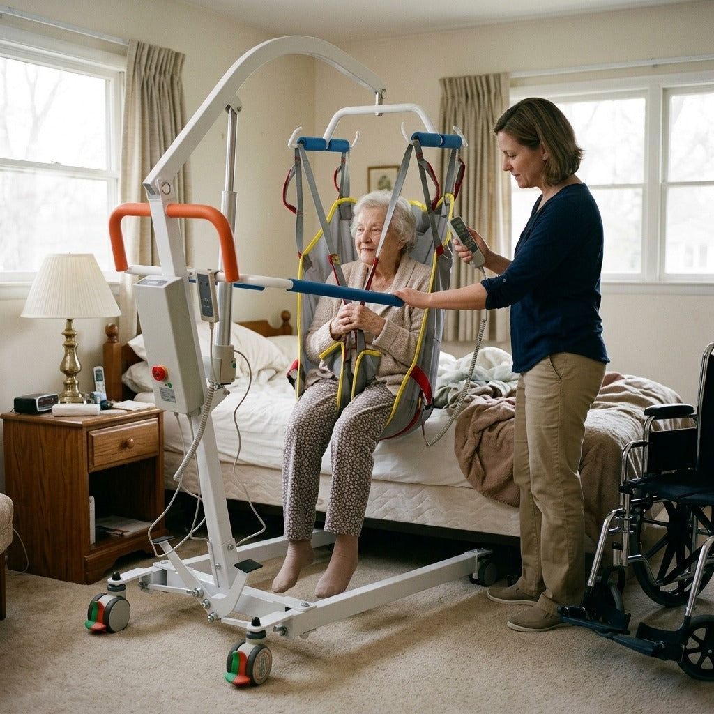 Electric Patient Lift Transfer Chair - in everyday life
