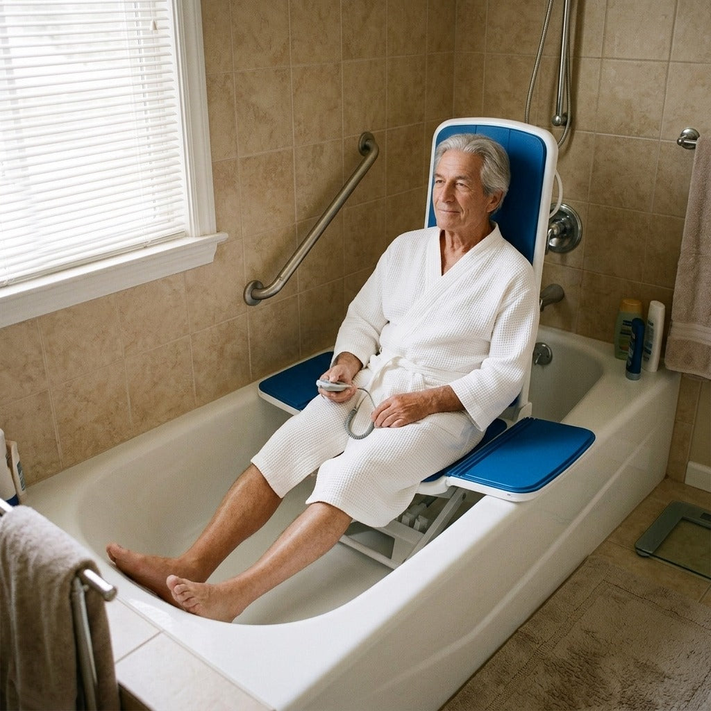 Electric Reclining Bath Lift Chair - at home