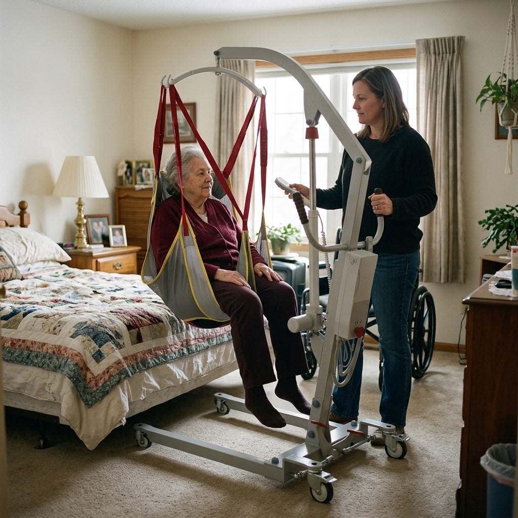 Electric Stand Assist Patient Lift, Transfer Chair and Hoist - in everyday life