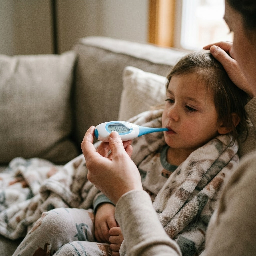 Electronic Oral and Armpit Thermometer - in use