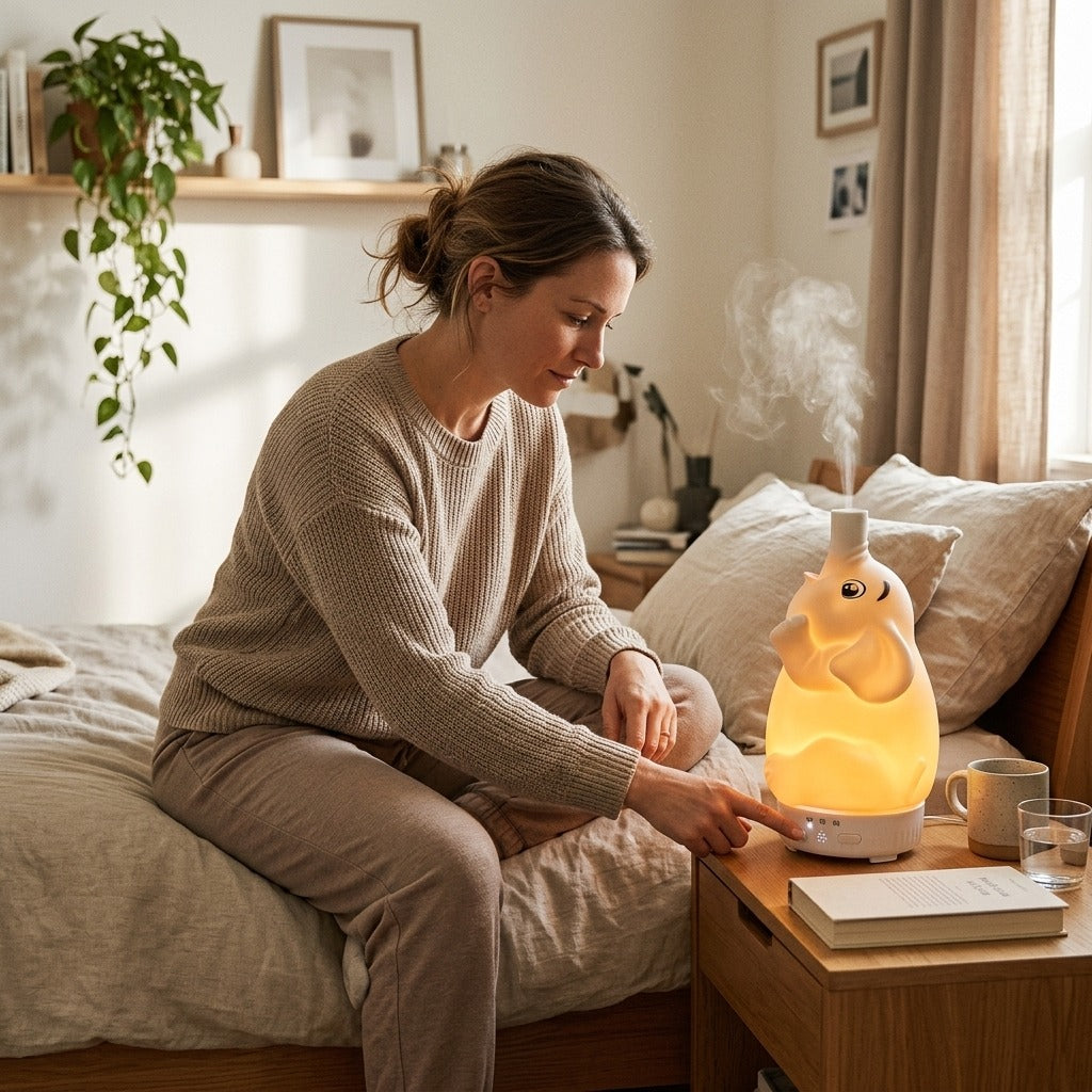 Elephant Aroma Diffuser with Mist and Night Light - at home