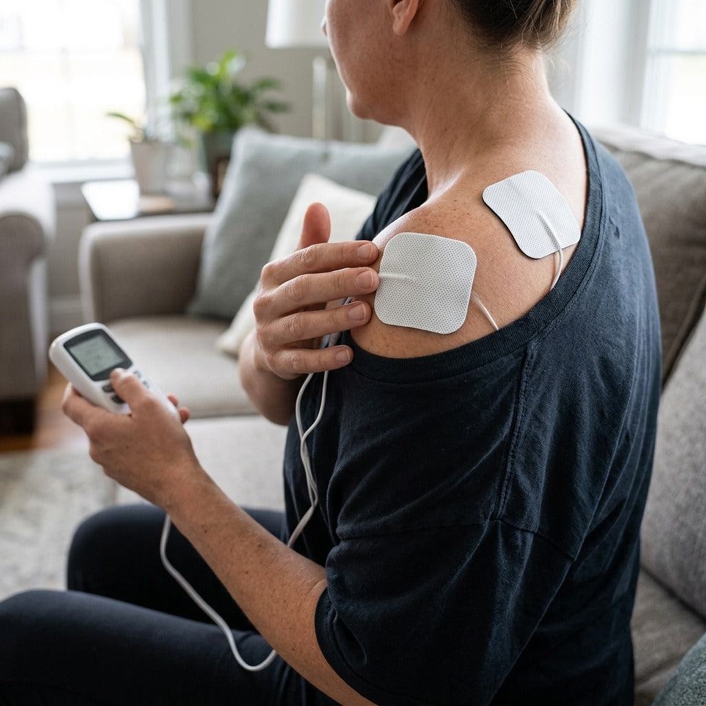 EMS Conductive Gel Electrode Replacement Pads - in use