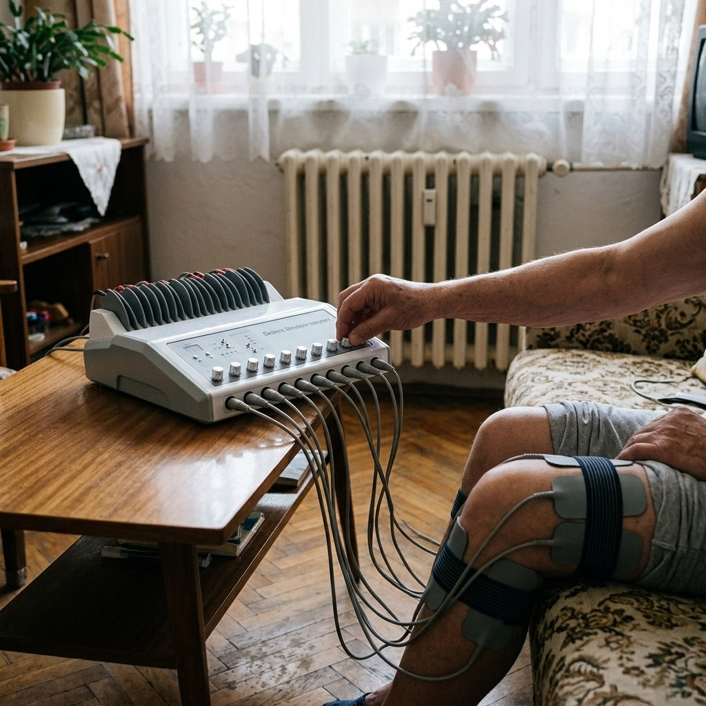 EMS elektromos izomstimuláló készülék - használat közben