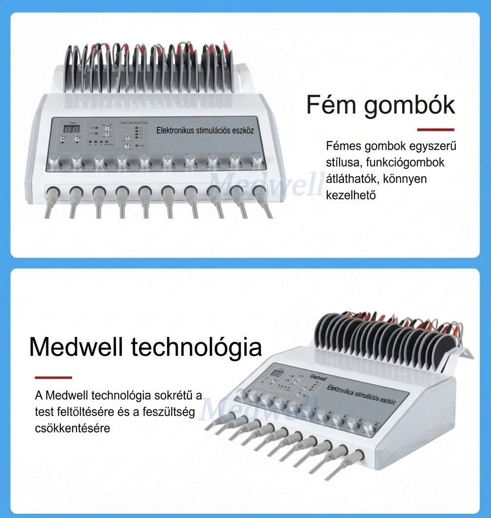 Fém gombós Medwell technológia stimulációs készülék