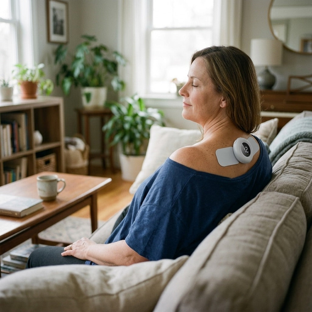 EMS TENS Body Therapy Massager with Red Light - in everyday life