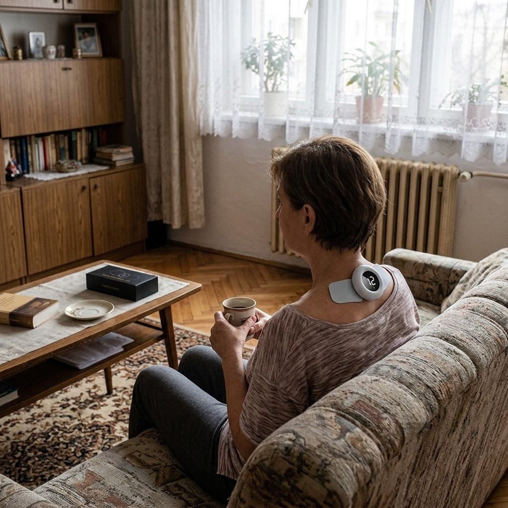 EMS TENS testmasszírozó vörösfénnyel - a mindennapokban