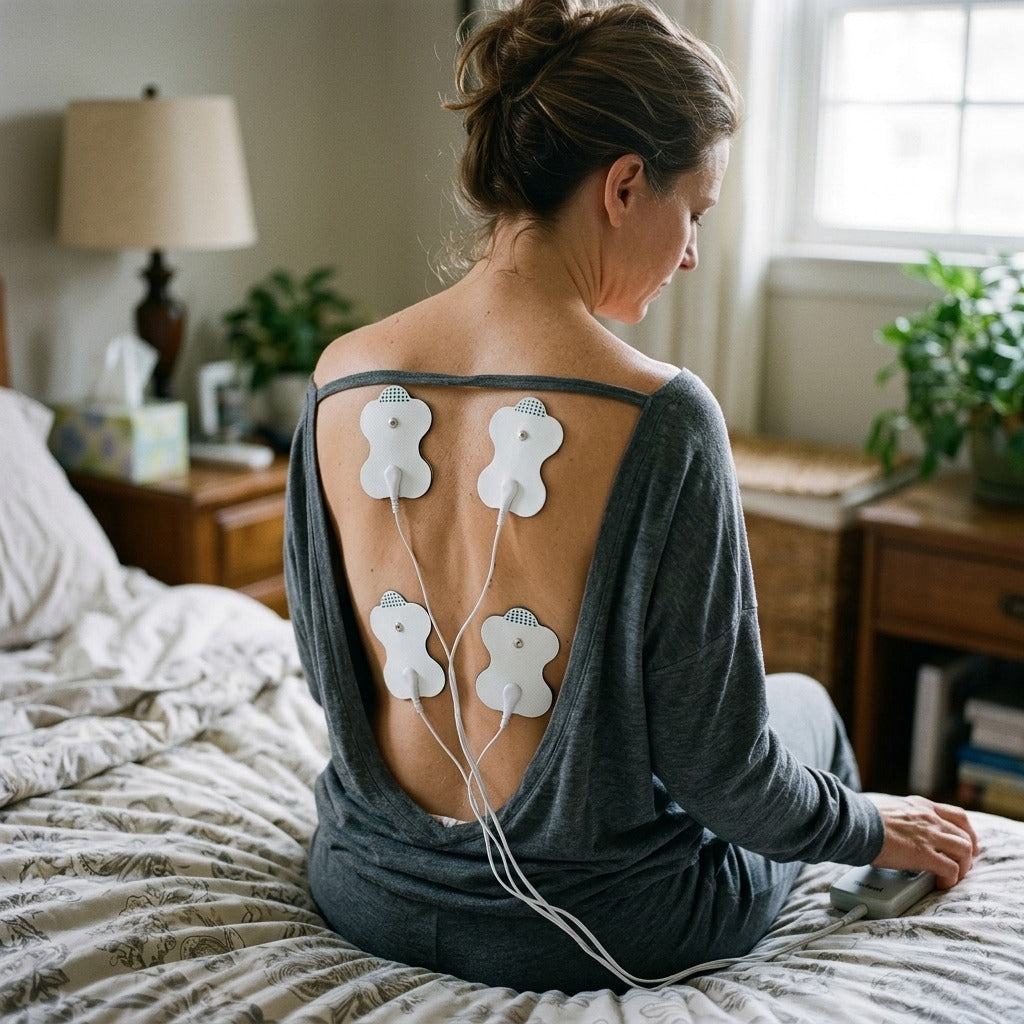 EMS TENS Replacement Electrode Pads - in use