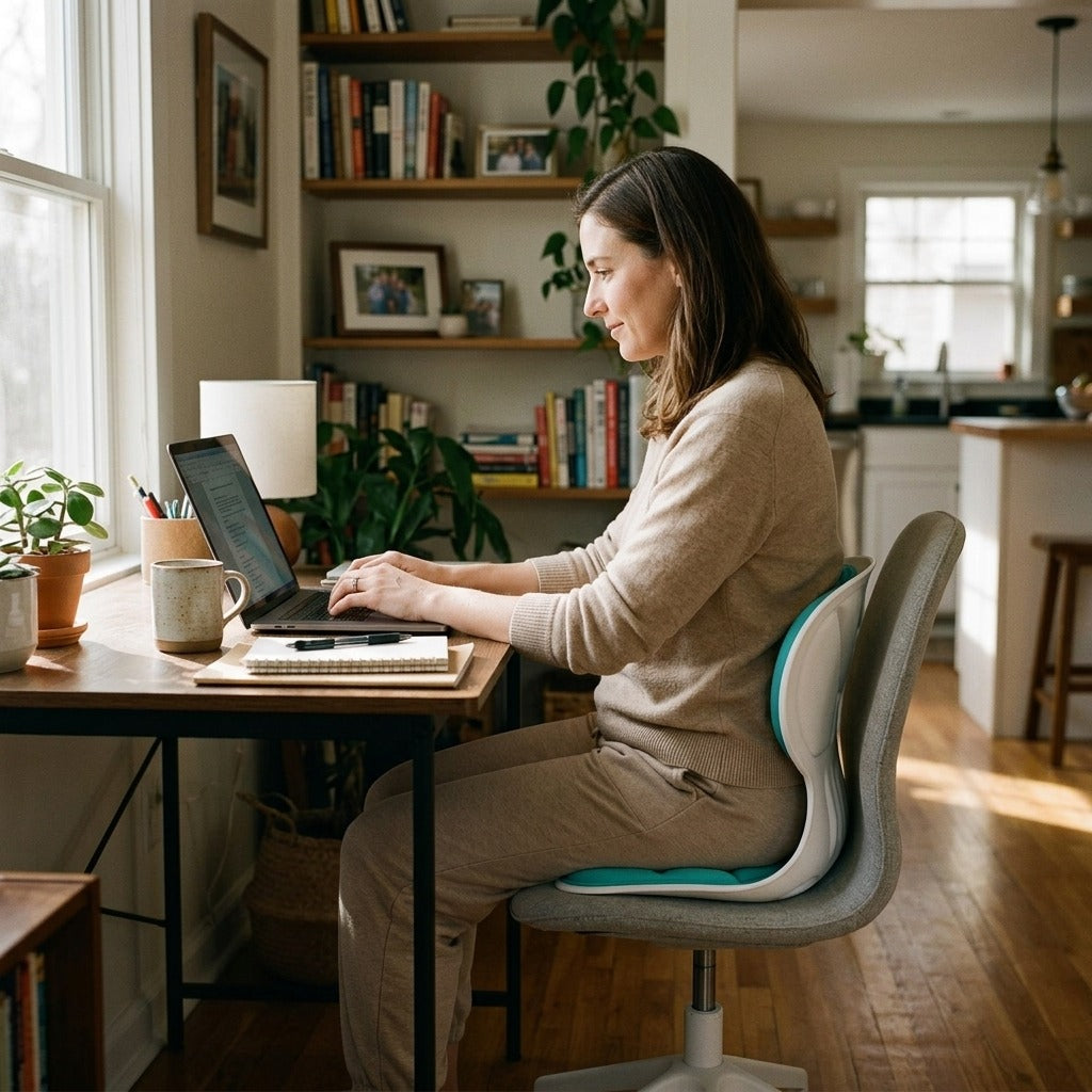 Ergonomic Backrest Cushion, Hollow Breathable Lumbar Support Pad - at home