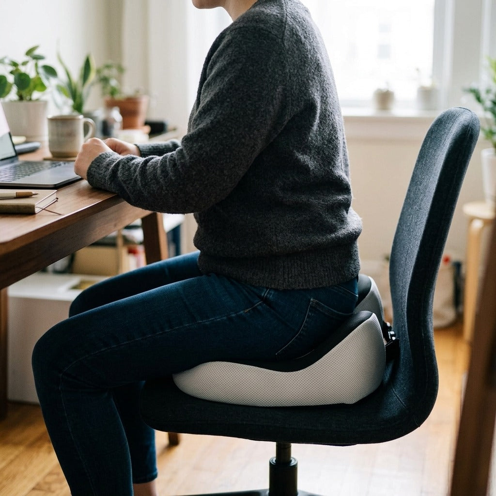Ergonomic Curved Seat Cushion - in use